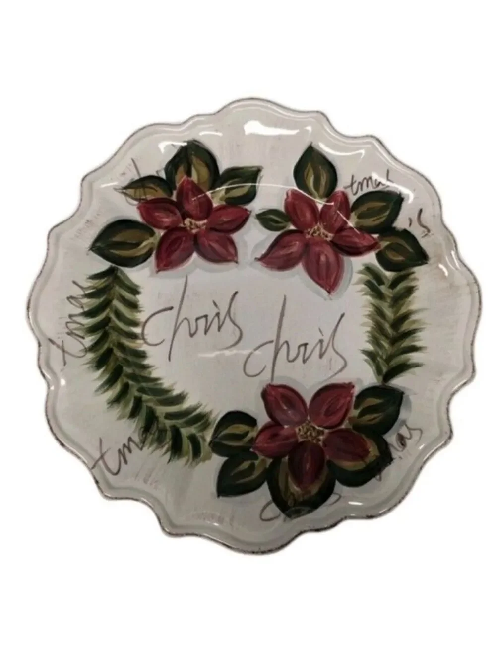 Tabletops Unlimited Linen N Things BOTANICAL CHRISTMAS Dinner Plate Bowl Holiday